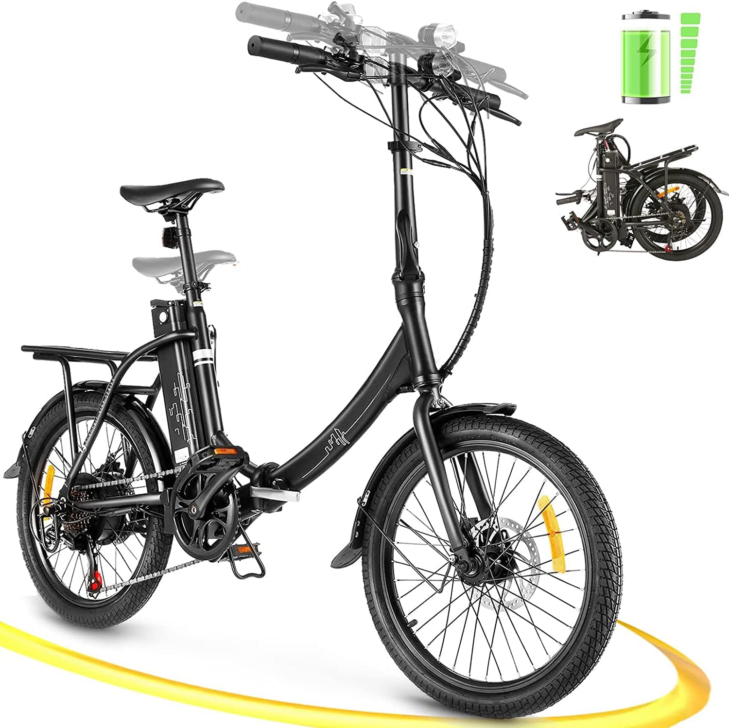 20'' Folding Electric Bike Adjustable Height for Adults and Teens