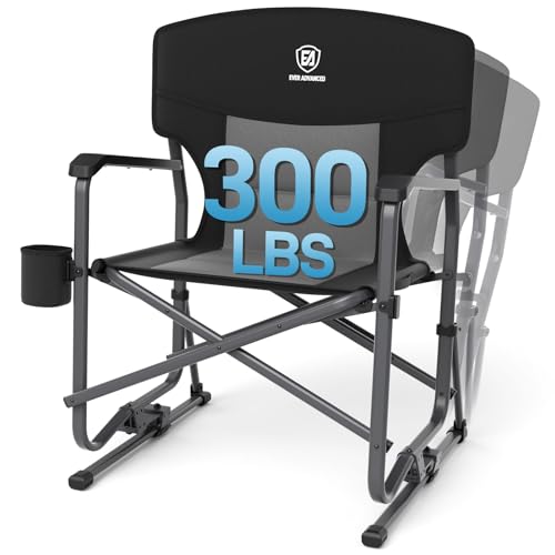 EVER ADVANCED Rocking Chair Outdoor, Quick Set Rocker Camping Chair for Adult, Foldable Rocker Chair Lightweight