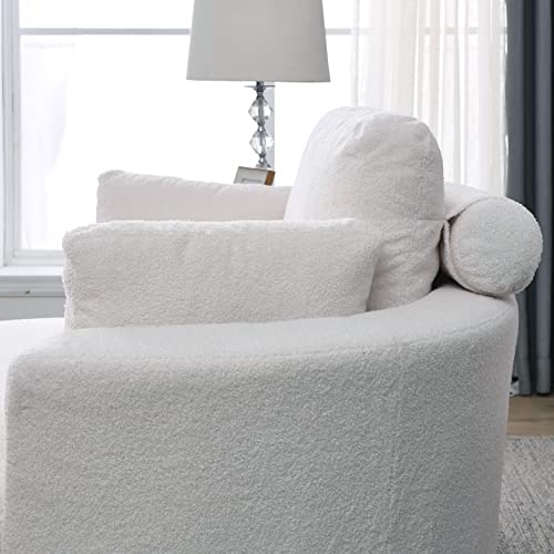 51.5-Inch Oversized Swivel Accent Barrel Chair with Storage Ottoman ,Button Decor and 4 Pillows