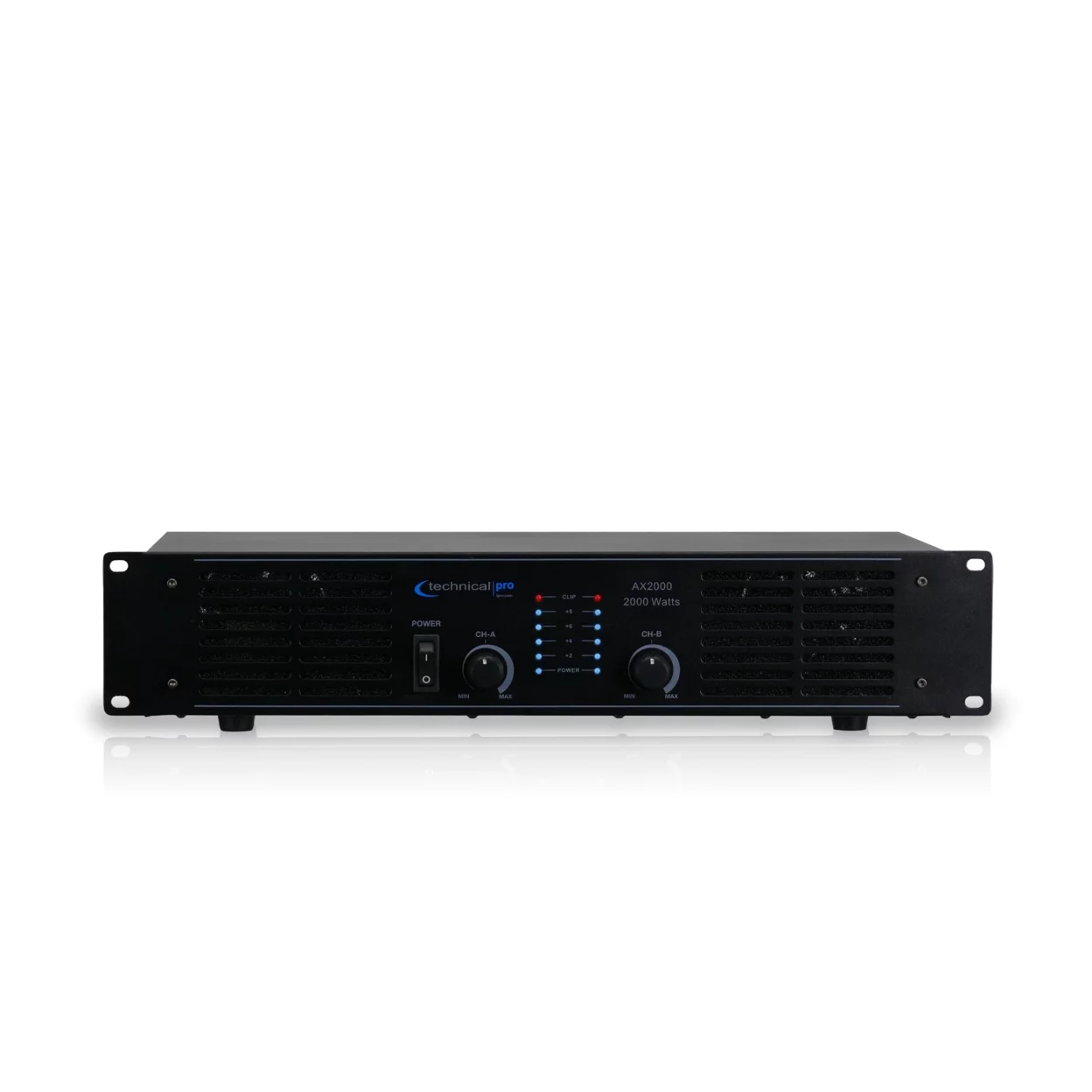 Technical Pro Professional 2000 watts Audio Dual 2U Professional 2CH Power Amplifier Universal Plug In Dual Cooling - Curated Treasures Market