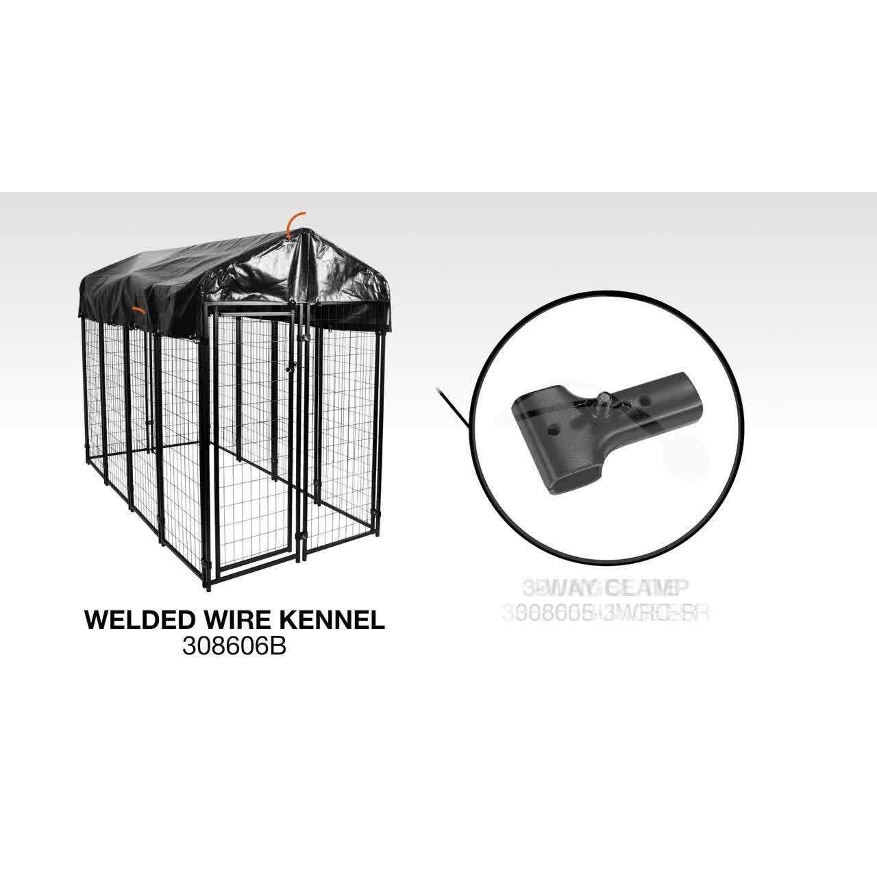 4 ft. x 8 ft. x 6 ft. Black Replacement Vinyl Roof for Pet Kennel