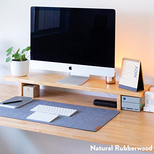 Monitor Stand for Desk - Dark Bamboo Wood Monitor Stand Riser - Computer Monitor Stand for Desk - Desk Monitor Stand - Desktop Monitor Stand