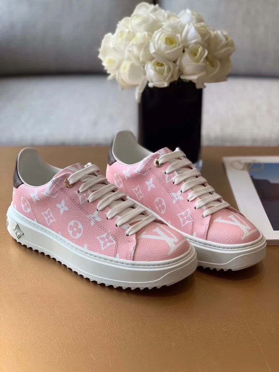 L Time Out Sneaker Patent Monogram Material Pink For Women L