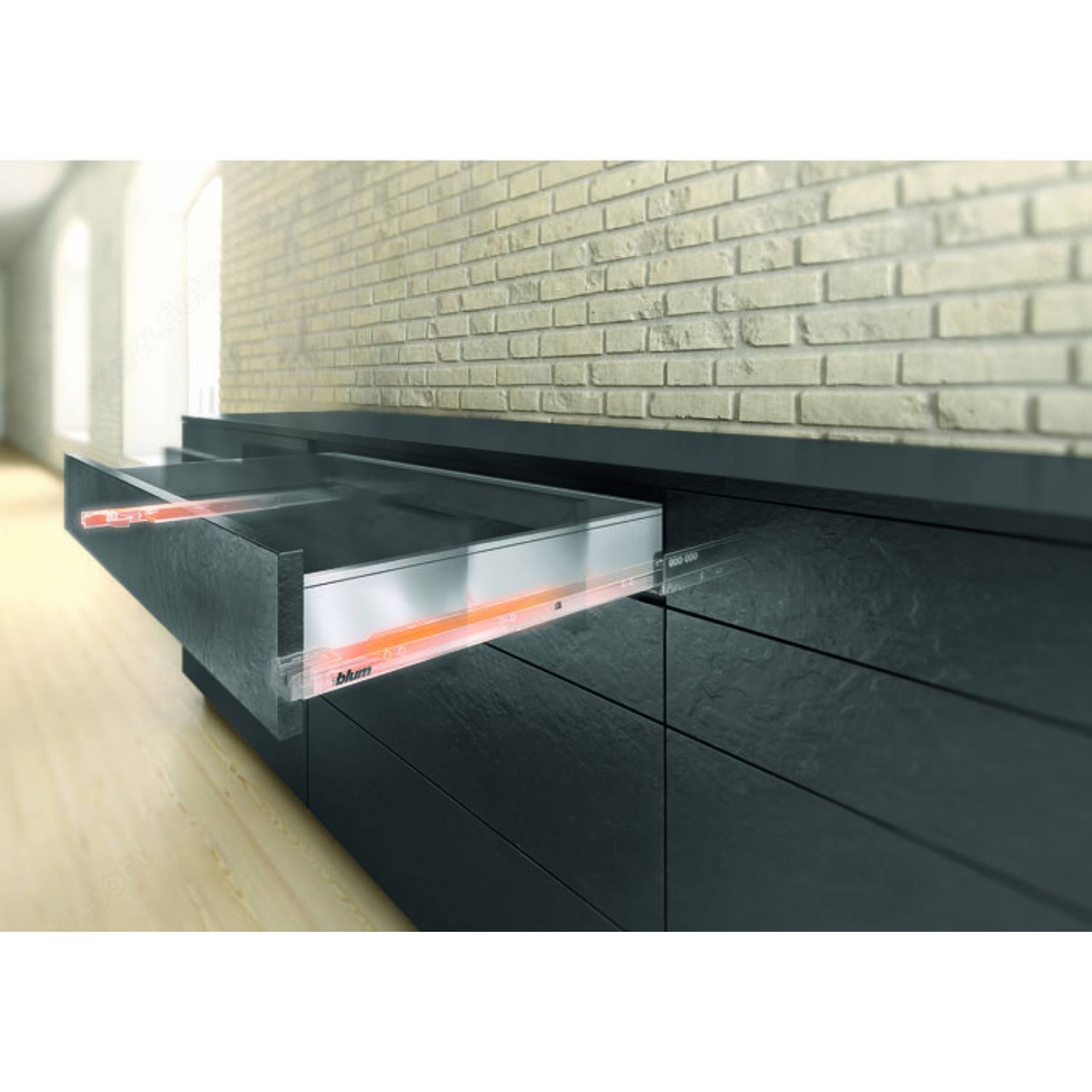 Blum LEGRABOX C 21-5/8x22 Standard Drawer Kit, Orion Gray, 155 lb Capacity