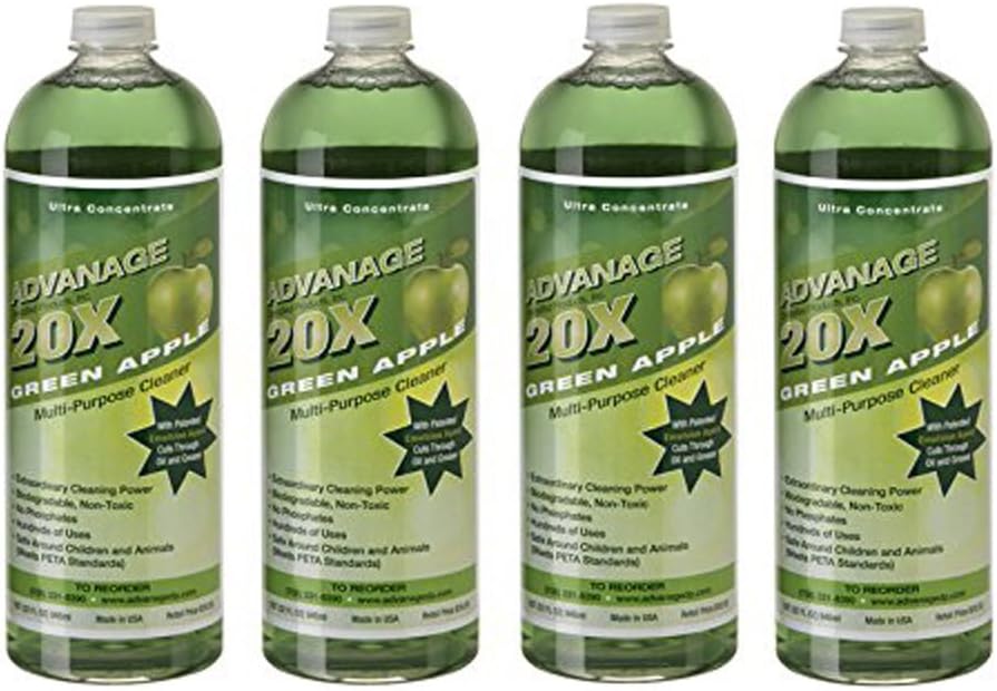 ADVANAGE 20X Multi-Purpose Cleaner Green Apple 4 Pack - Manufacturer Direct - Save $$ - 20X is Our Newest Formula!