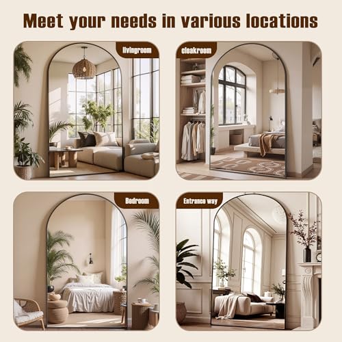 Floor Mirror, 78"x38" Oversized Full Length Mirror with Stand,Arched Full Body Mirror Standing Hanging Leaning Against Wall