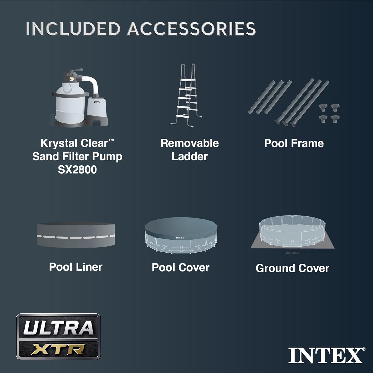 INTEX 26339EH Ultra XTR Deluxe Above Ground Swimming Pool Set: 24ft x 52in – Includes 2800 GPH Cartridge Sand Filter Pump – SuperTough Puncture