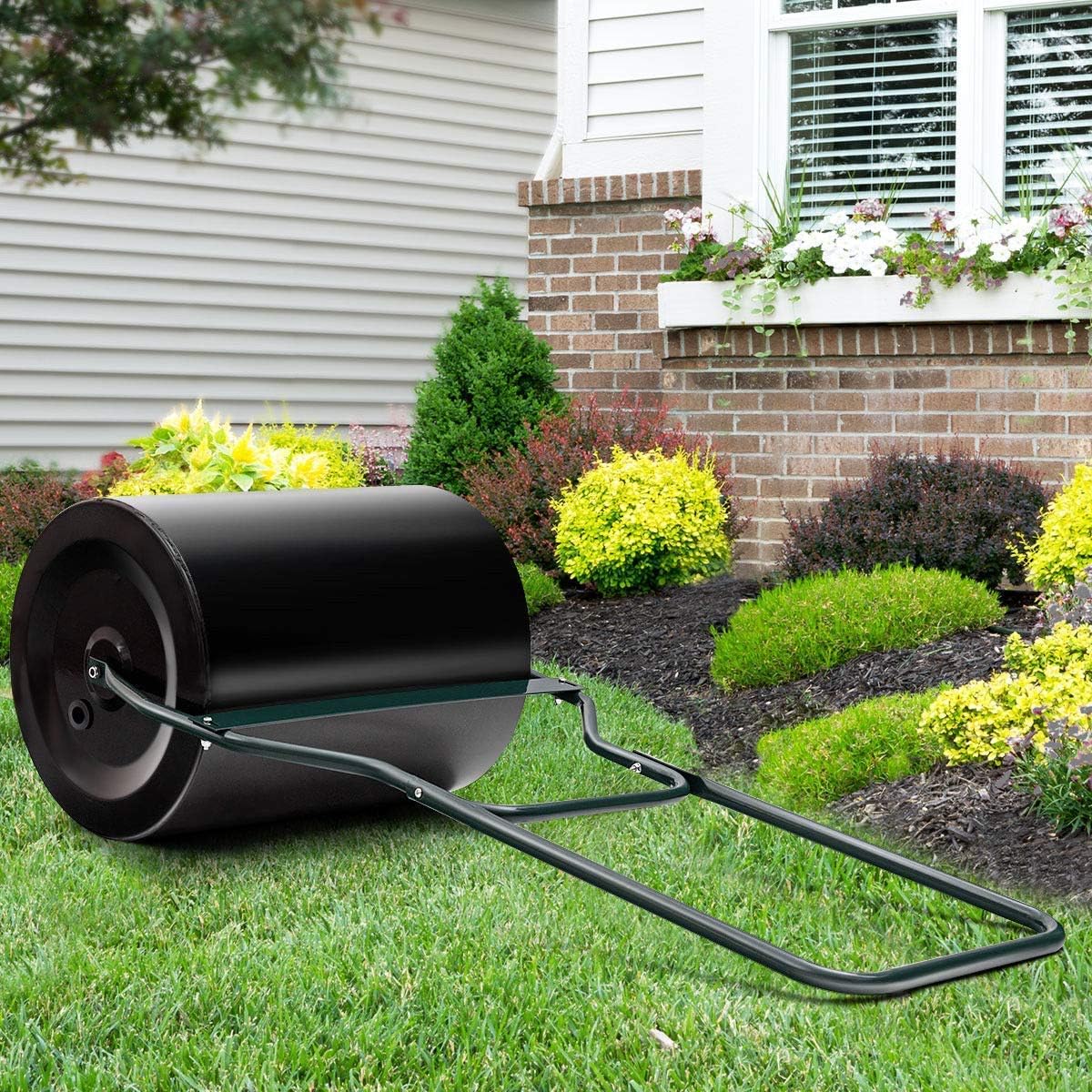 Goplus Lawn Roller Tow Behind Water Filled Roller for Garden Yard, 16 by 20-Inch