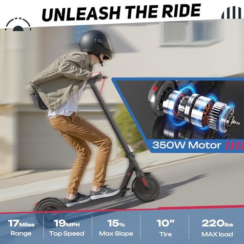 Electric Scooter for Adults – 19MPH, 17-Mile Range, 430W Peak Motor