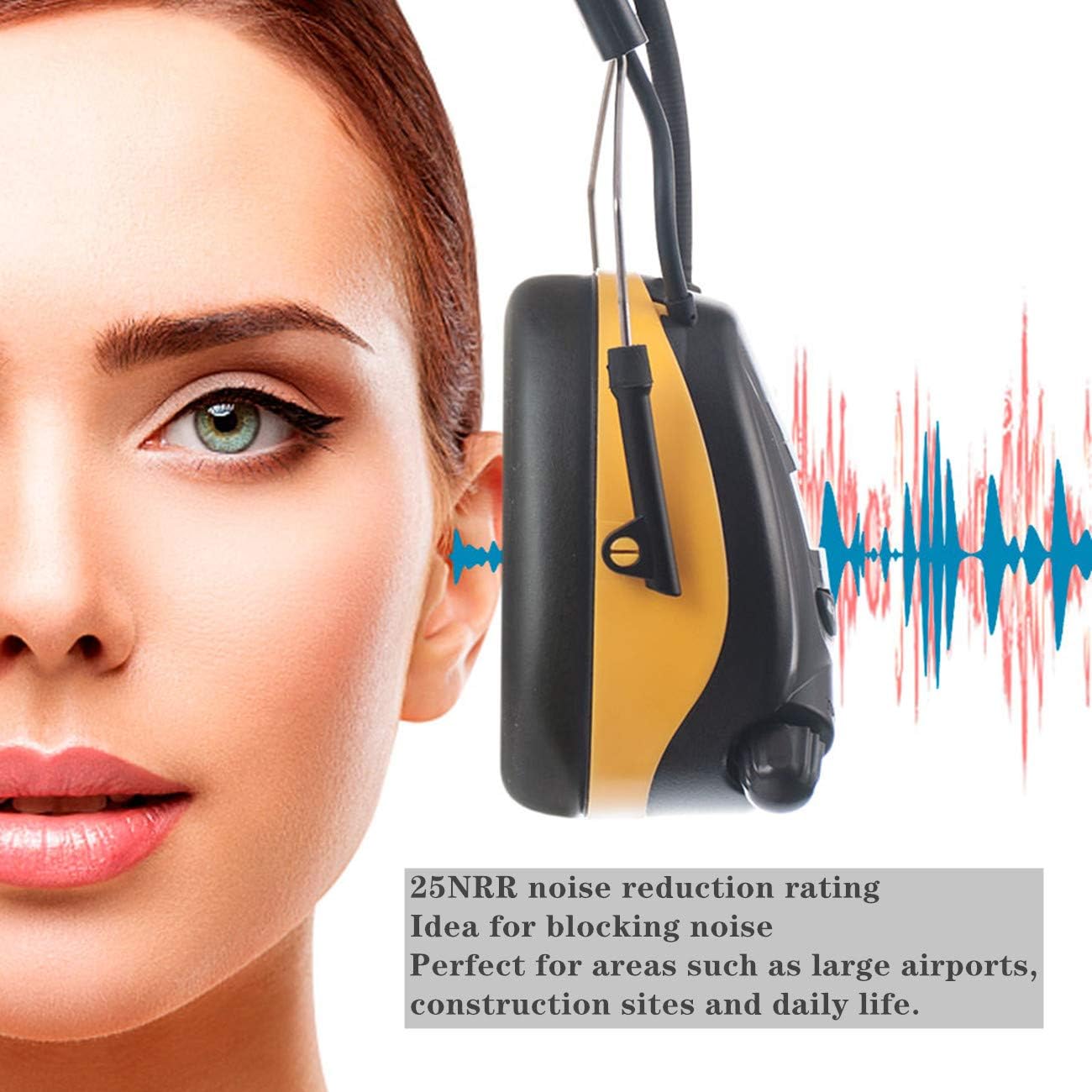 PROTEAR Digital AM FM Radio Headphones, 25dB NRR Ear Protection Safety Ear Muffs
