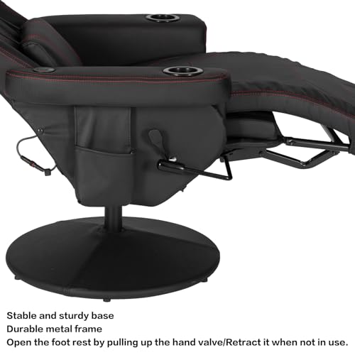 Modern-Depo Gaming Recliner Chair with Speakers, Massage, High Back, Cupholder, Headrest, Lumbar Support
