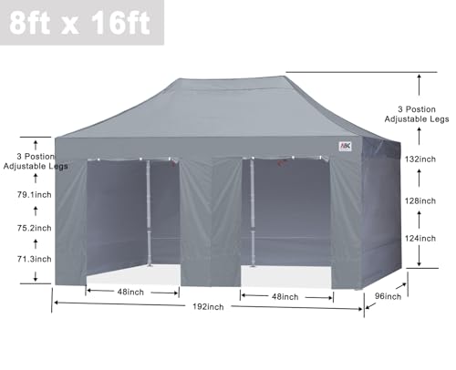 ABCCANOPY Easy Pop Up Canopy Tent with Sidewalls 10x10 Commercial -Series, White