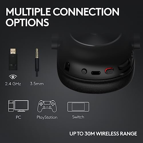 Logitech G PRO X 2 Lightspeed Wireless Gaming Headset: Wireless Gaming Headphones with Mic, 50mm Graphene Drivers, 2.02.0—7.1 Surround