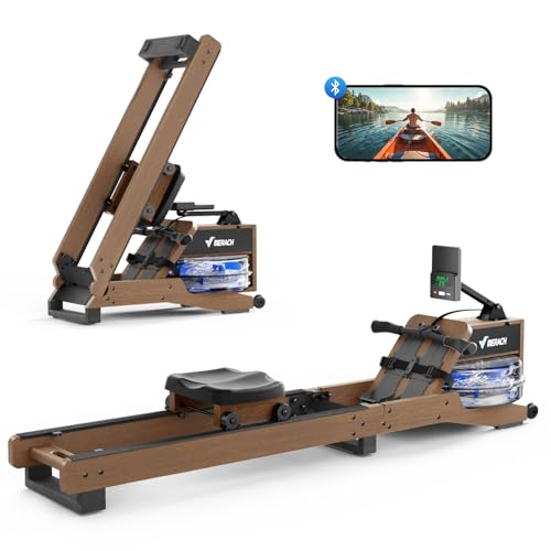 MERACH Water Rowing Machines for Home, Foldable Row Machine with 400LBS Weight Capacity, Dedicated Monitor and Comfortable Seat