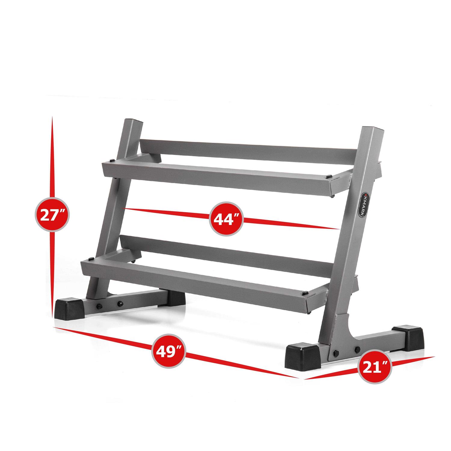 XMark 2-Tier Dumbbell Rack Heavy Duty Storage for Free Weights - Sports Supplies Online Store