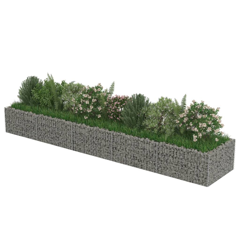 vidaXL Gabion Raised Bed Galvanised Steel 212.6x22x19.7x22x39.4x22