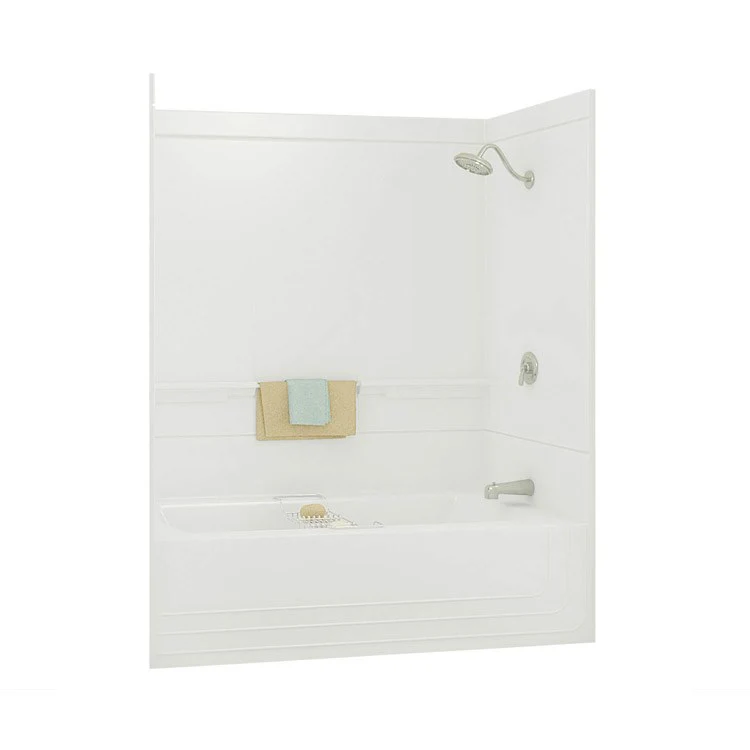 Tub and Shower System Monaco Rectangular with Right Drain White