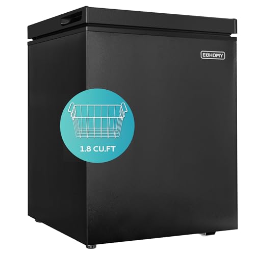EUHOMY 3.5 Cu.Ft Chest Freezer with Removable Basket, Small Deep Freezer Adjustable 7 Thermostat, Quiet Mini Freezer Free-Standing Top Door