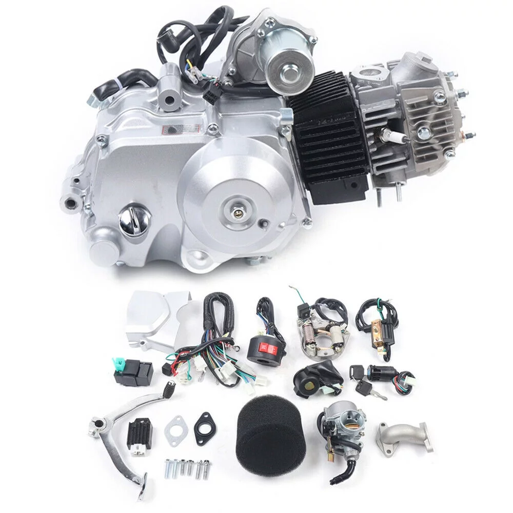 YIYIBYUS 125cc Engine Motor with Reverse 4-Stroke Electric Start Horizontal Semi-Auto Motor Go Kart ATV Quad Dirt Bike Buggy - Radiant Selections