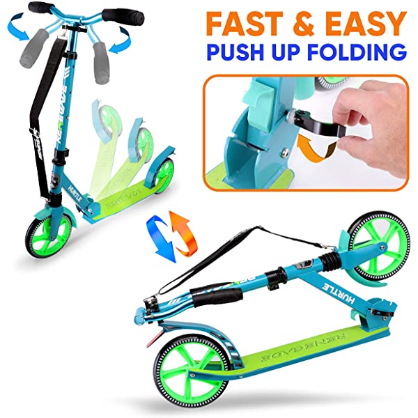 Hurtle Scooter &ndash; Scooter for Teenager &ndash; Kick Scooter &ndash; 2 Wheel Scooter with Adjustable T-Bar Handlebar &ndash