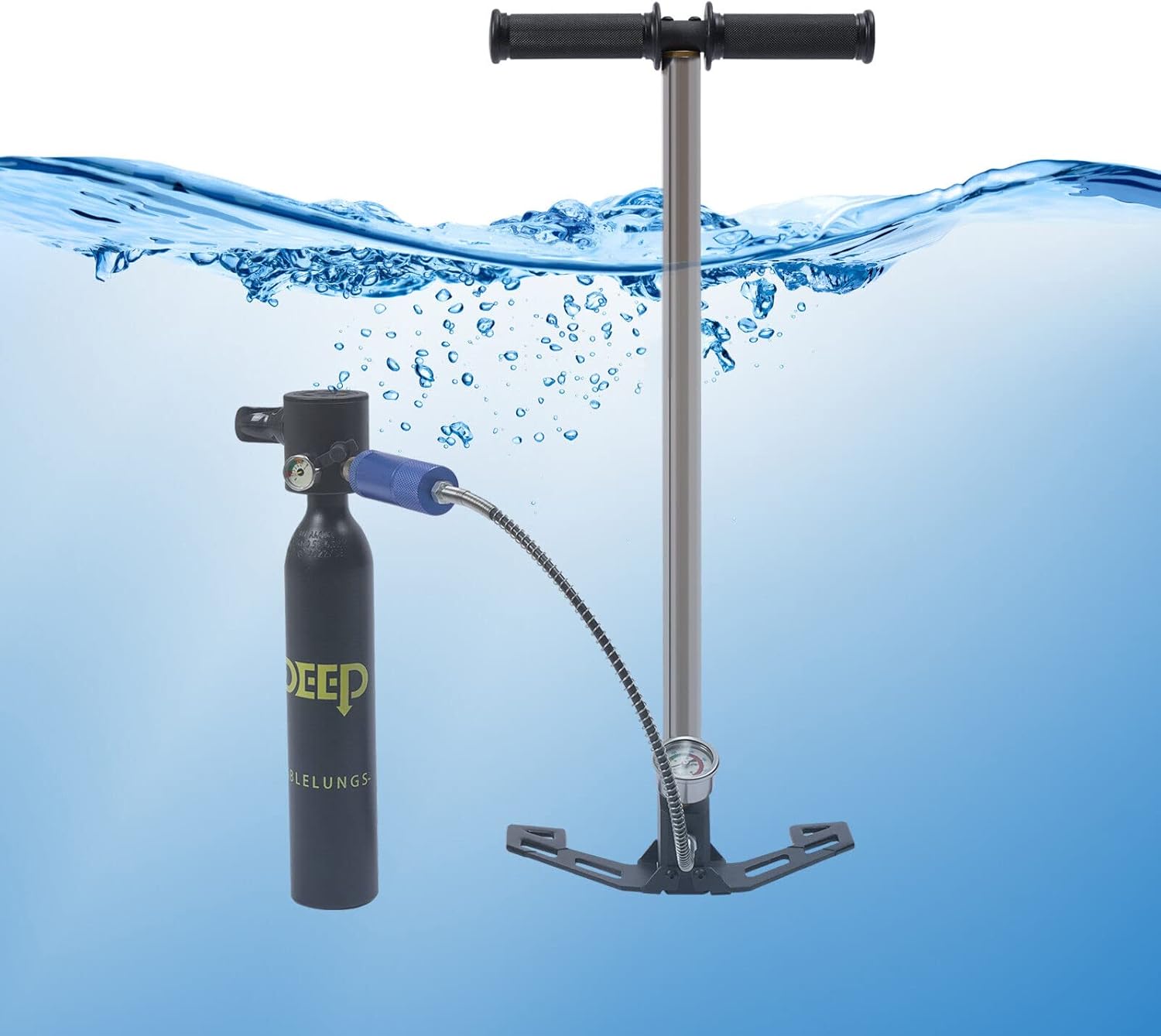 Diver Scuba Diving Tank 0.5l Oxygen Cylinder, Pro Mini Scuba Tank Diving Gear Backup Air Tank Kit, Underwater Breathing Device