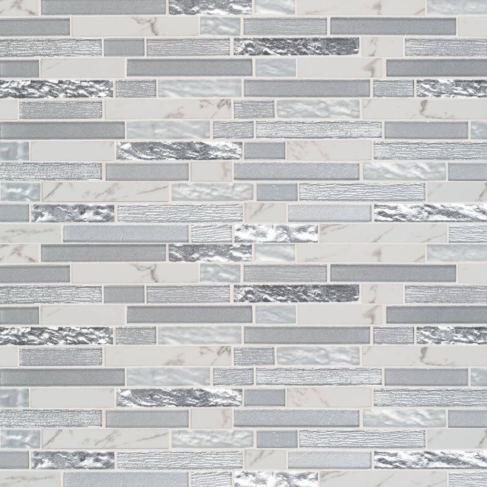 MSI Whistler Ice Interlocking 11.81 in. x 12 in. x 8mm Glass Mesh-Mounted Mosaic Tile (9.7 Sq. ft. / CASE)