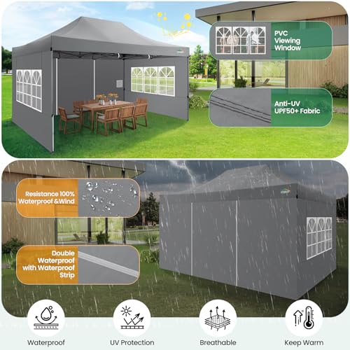 COBIZI 13x26 Pop Up Tent 13x26 Canopy with Sidewalls Heavy Duty Canopy Party Tent for Parties