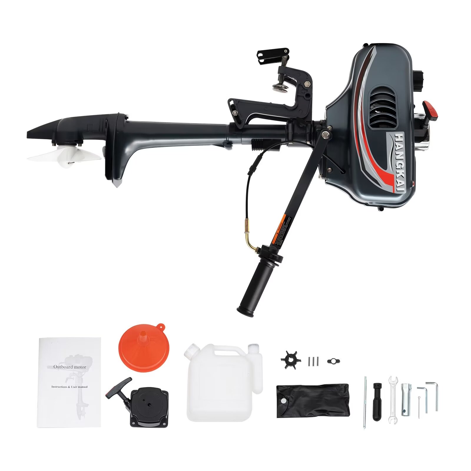 OUKANING 2 Stroke 3.5HP Outboard Motor Heavy Duty Boat Engine CDI & Water Cooling System