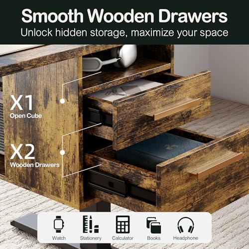 Standing Desk with 4 Drawers, 47.2 x 23.6 Inch Whole Piece Height Adjustable Electric Sit Stand Desk