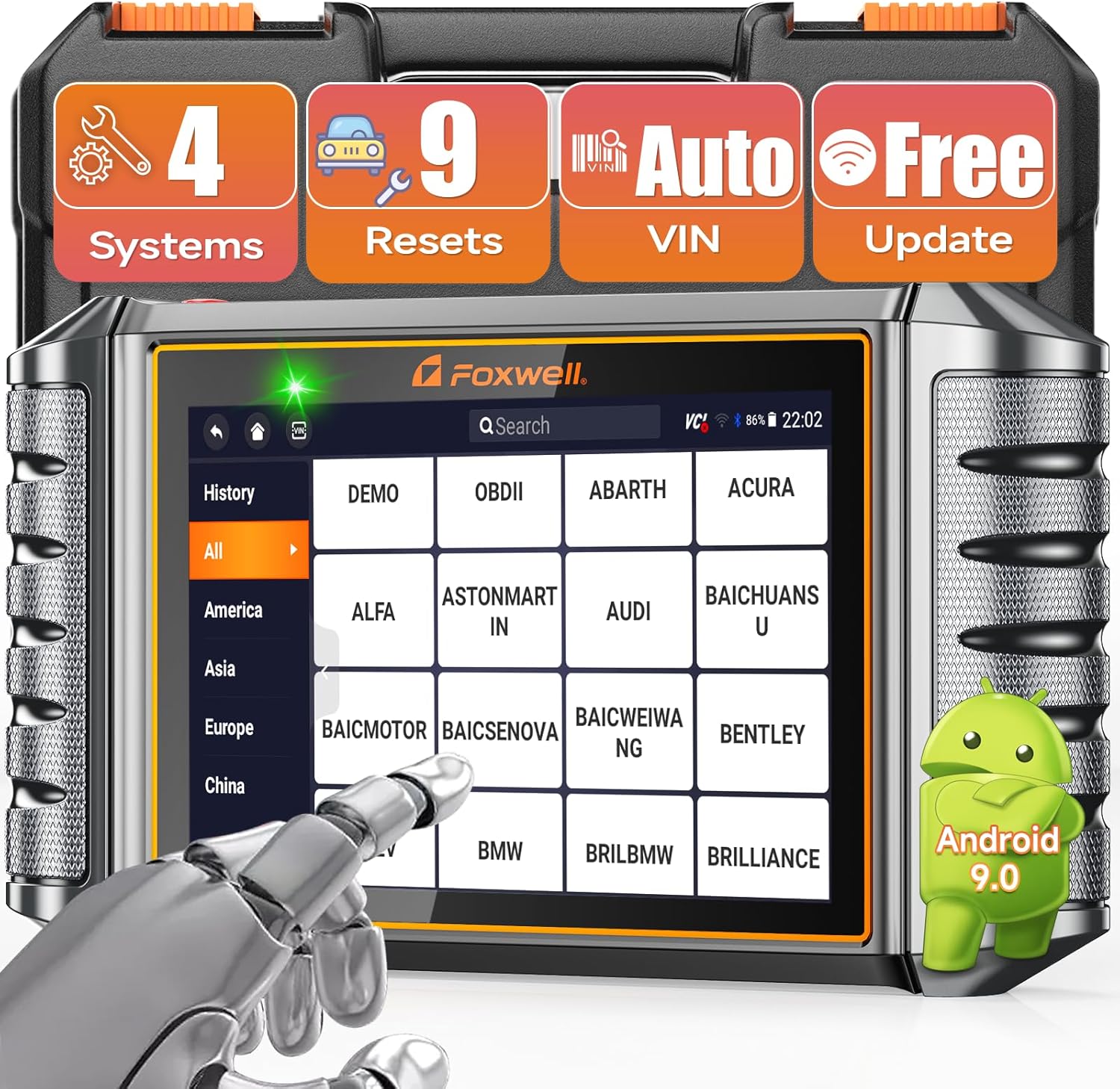 2024 FOXWELL NT716 OBD2 Scanner 9+ Resets Auto Scan Tool ABS SRS Transmission Engine Diagnostic Code Reader Free Update Injector Coding/D-P-F/BMS/ABS