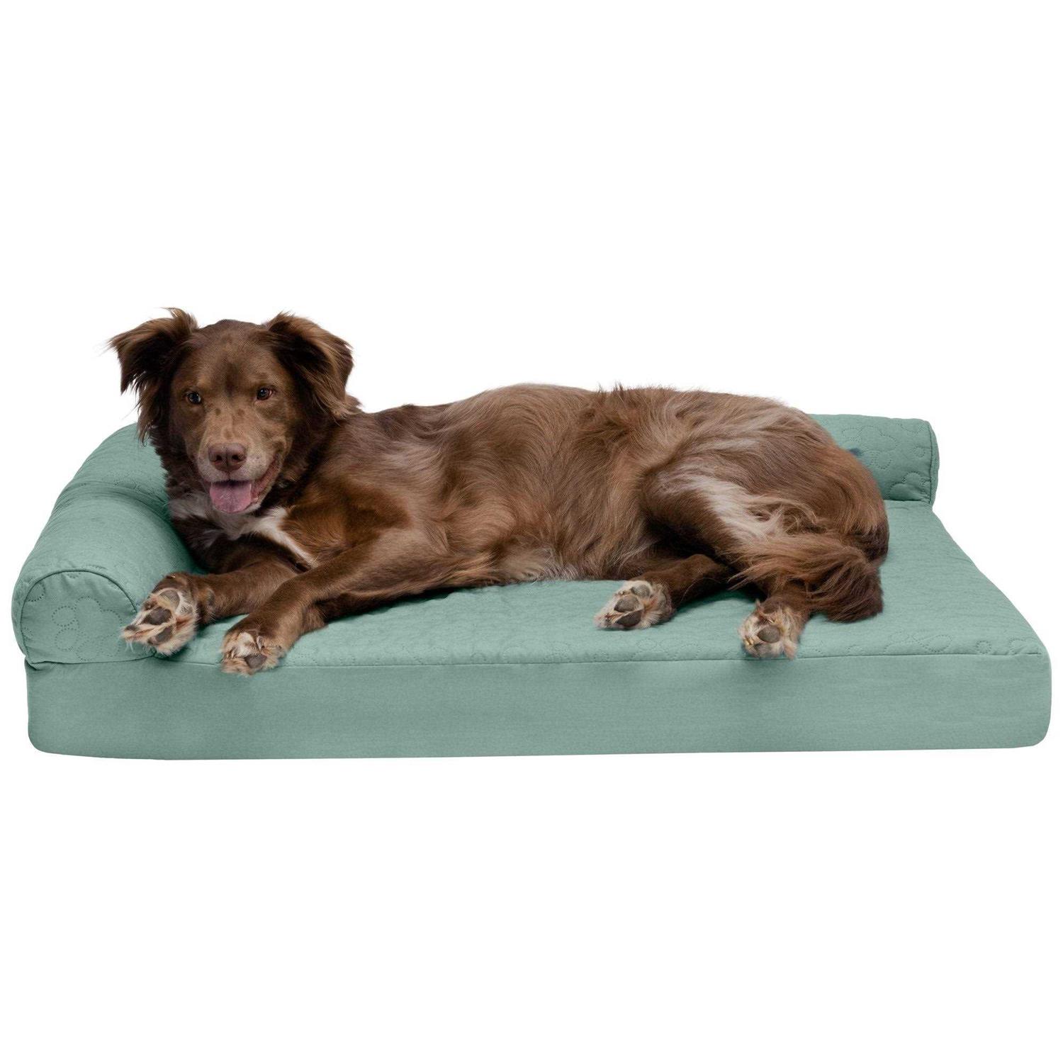 FurHaven Paw-Quilted Deluxe L-Chaise Dog Bed - Pet Supplies online store