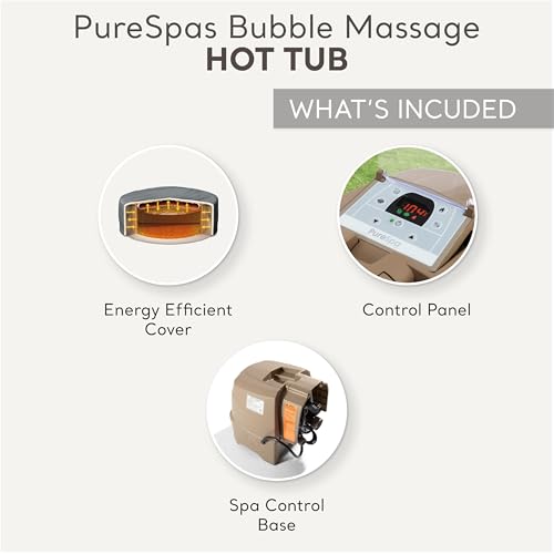 INTEX 28425EH PureSpa Bubble Massage Spa Set Outdoor Inflatable Portable Hot Tub, Includes Energy Efficient Spa Cover, Saltwater System Ready