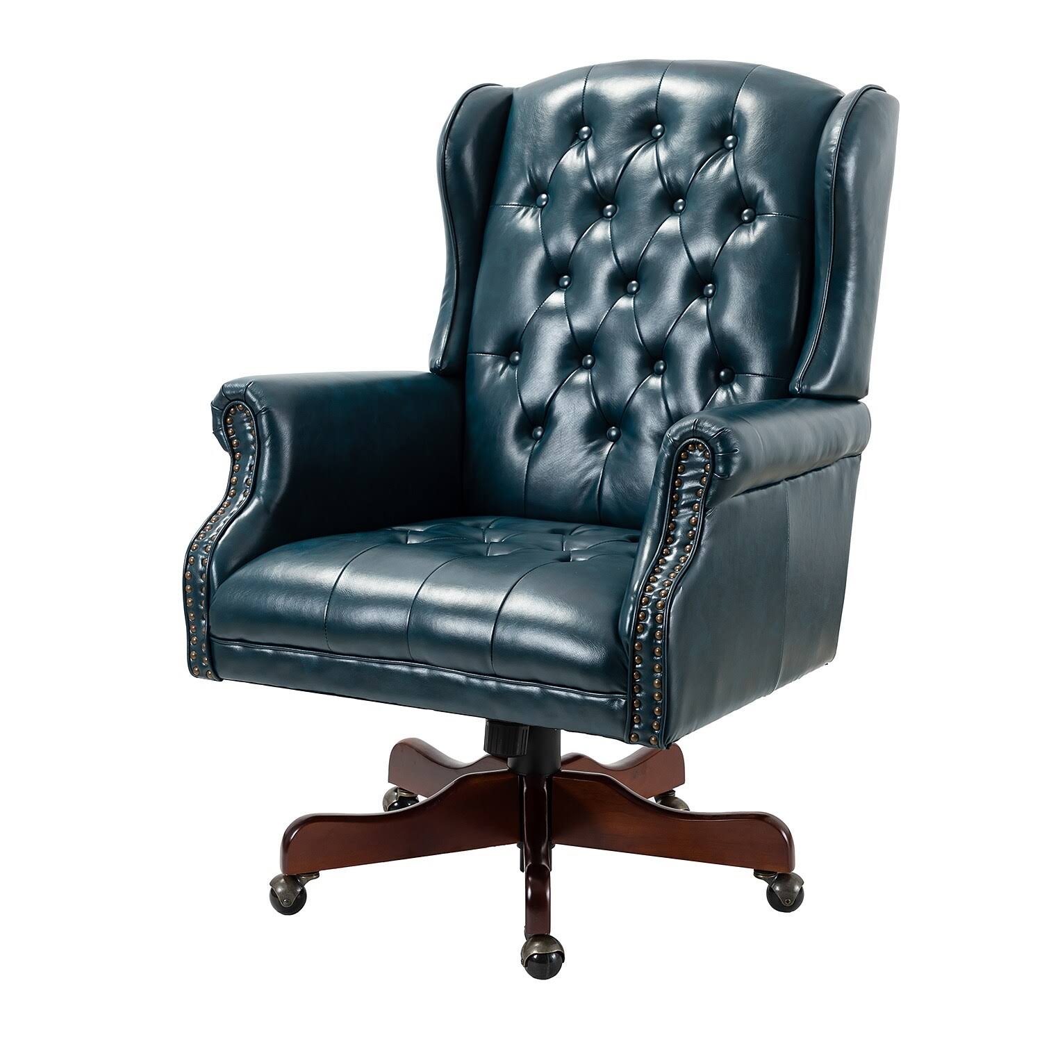 Maximiliano Swivel Executive Chair with Tufted Back - Camel