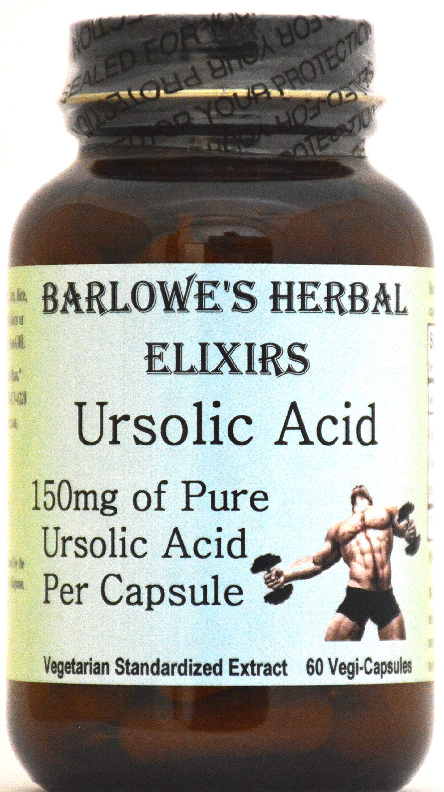BARLOWE'S HERBAL ELIXIRS Ursolic Acid Extract | 600mg - 150mg of Pure Ursolic Acid | 60 Veggie Capsules | Stearate Free - Kansas Nuitrition - HNZSDS