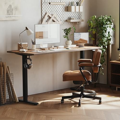 Agilestic L Shaped Electric Standing Desk with 2 Drawers, 63 Inch Ergonomic Adjustable Height Desk with Storage