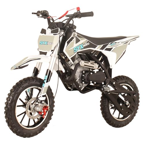 SYX MOTO VK Kids 58cc Dirt Bike, 8-14 4-Stroke Gas Powered Off-Road Mini Bike, Pit Bike Automatic Transmission Pull Start Mini Bike, Up to 22 Mph