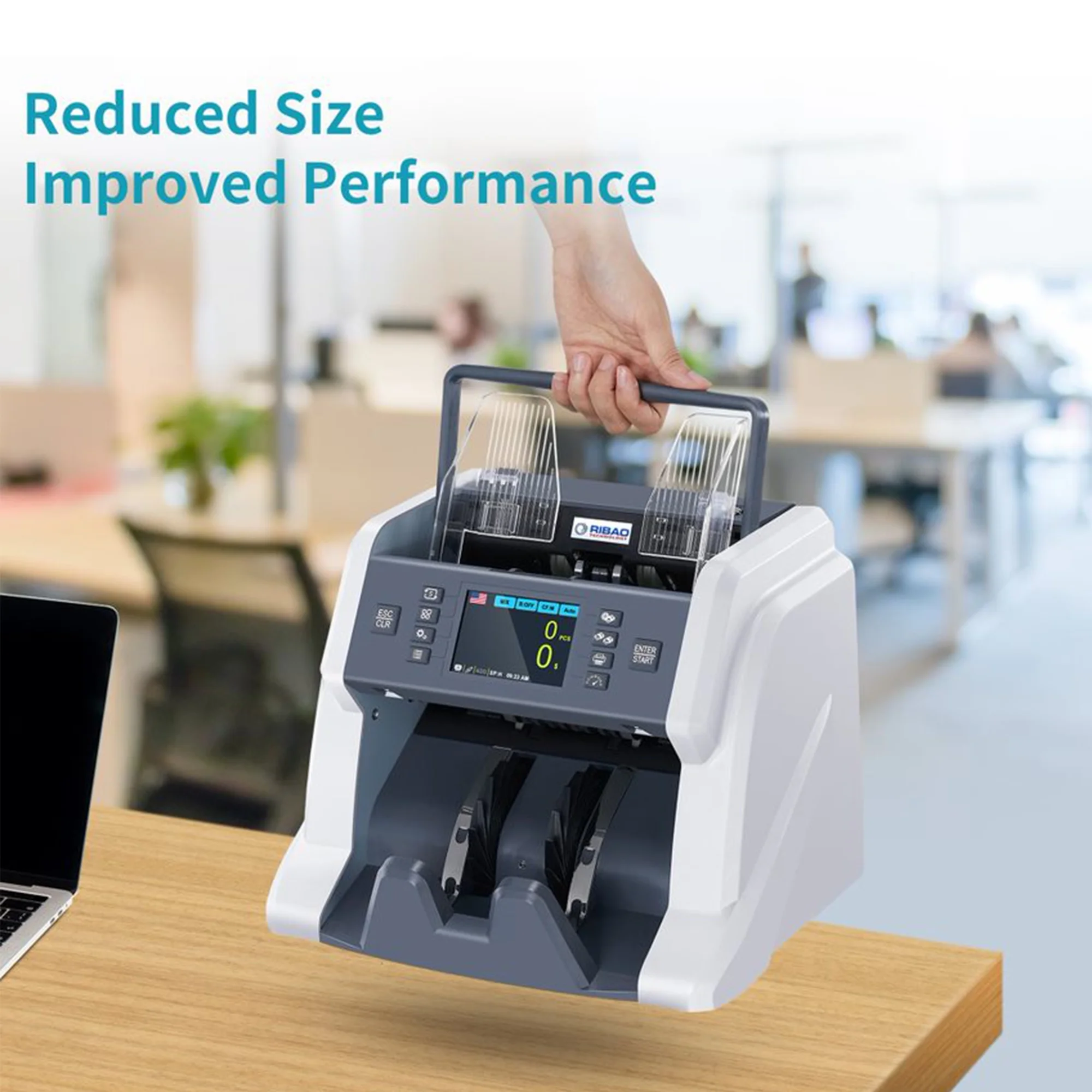 Ribao Technology BC-40 Money Counter Machine Mixed Denomination UV/MG/MT/IR/Cis Counterfeit Detection For Business