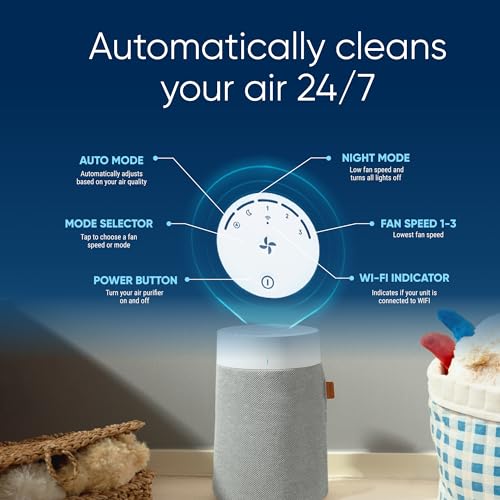 BLUEAIR Air Purifier for Small Room, Bedroom, Home, Cleans 926 sqft in one hour, HEPASilent Air Cleaner for Pets, Allergens, Virus, Dust, Mold