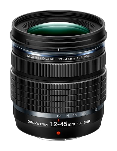 OM System M.Zuiko Digital ED 12-45mm F4.0 PRO Compact Weather-Sealed Zoom Lens, Macro Capable for OM-D & MFT Cameras