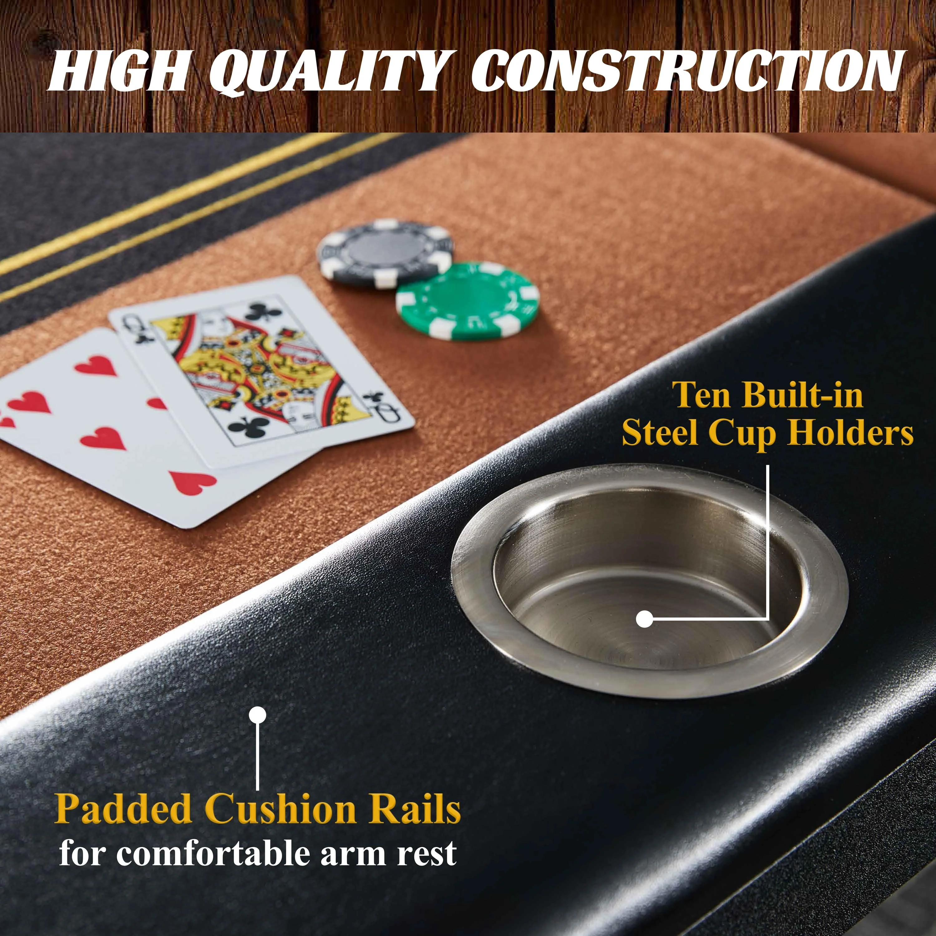 Barrington 10-Player Poker Table, No Assembly Required