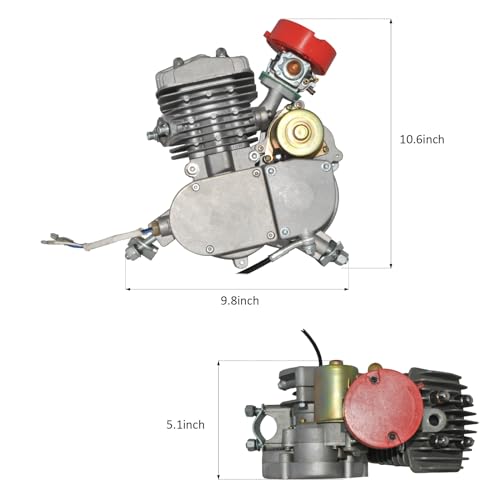 Upgraded 80cc Bicycle Engine Kit,2-Stroke Bike Motor Kit with Wired Digital Computer