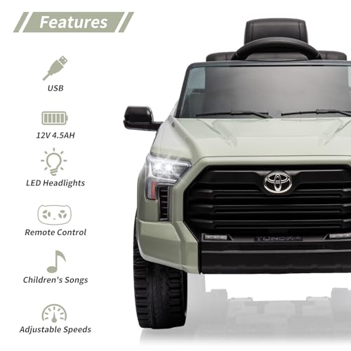 IDEALHOUSE Electric Car for Kids, 12v Ride on Truck Car, Ride-on Toys for Boys/Girls, Off-Road Kids Pickup Car with Remote Control, Spring Suspension