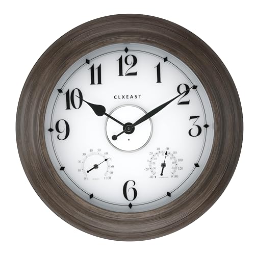 Illuminated Outdoor Indoor Metal Clocks Waterproof 24 inch, Oil Rubbed Bronze Black