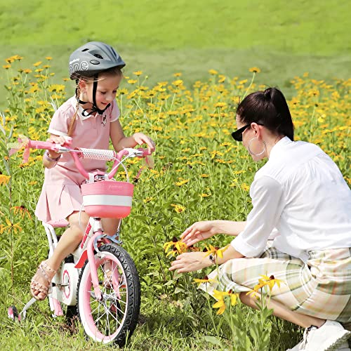 Royalbaby Princess Girls Kids Bike 12 14 16 18 20 Inch Children Bicycle with Basket for Age 3-12 Years