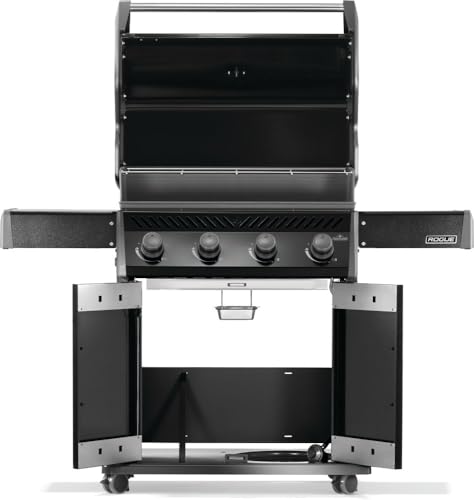 Napoleon Rogue 525 Propane Gas Grill, Black, Stainless Steel Grids, Durable 4-Burner Grill