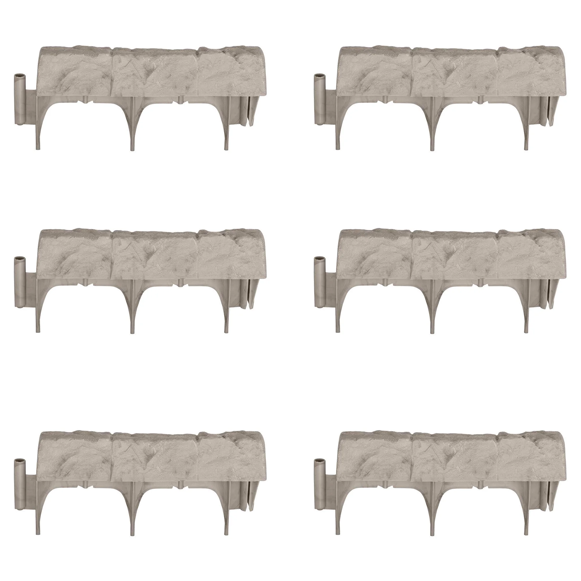 Suncast Border 12" Sections Natural Stone Look Landscape Edging (6 Pack) - Curated Treasures Market