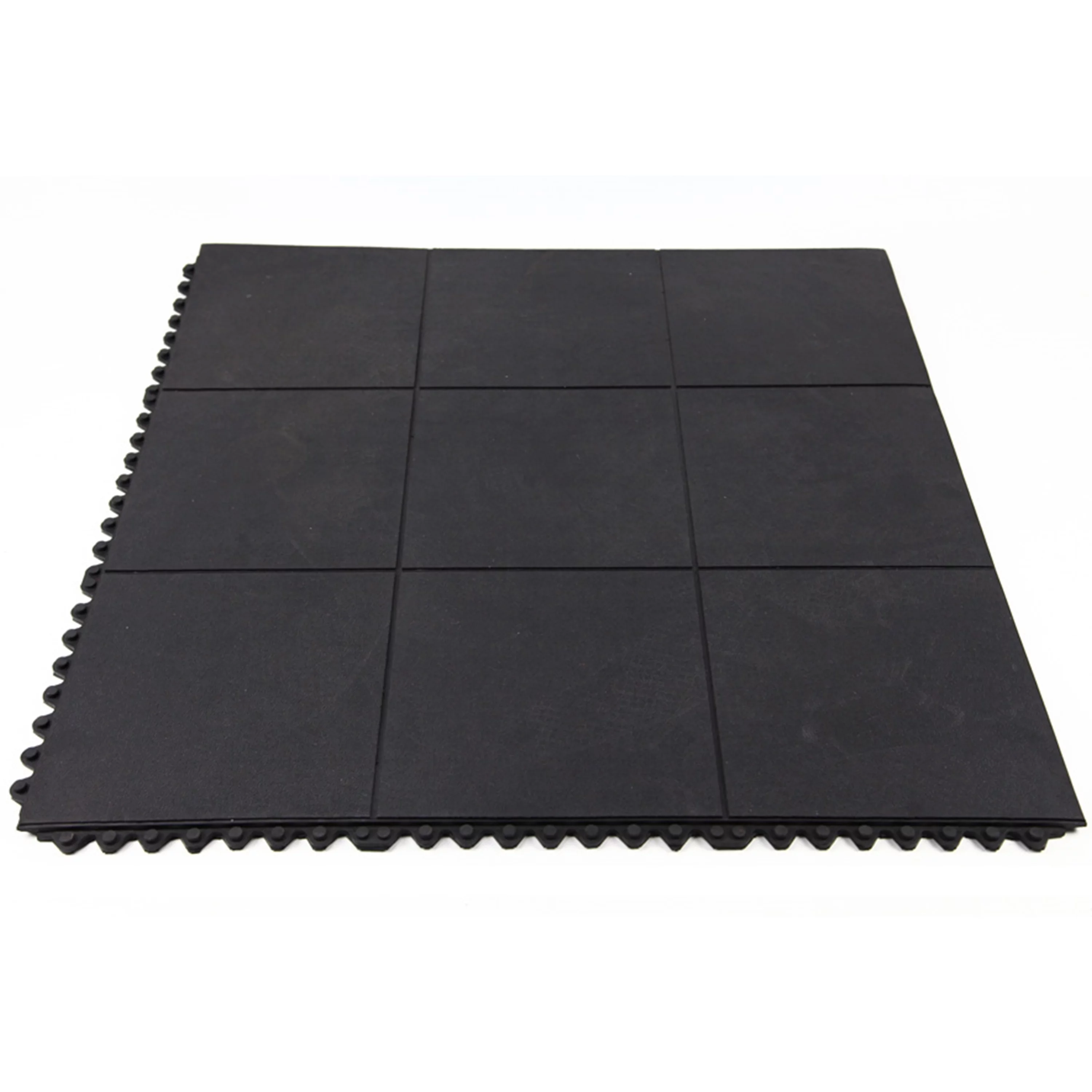 FlooringInc (5/8") Thick Evolution Rubber Floor Tiles - Equipment Mats, Gym Flooring and Utility, Black - Curated Treasures Market