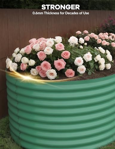 10x4x1.5ft Raised Garden Bed,Galvanized Raised Planter Boxes Outdoor with Easy Assembly, Large Garden Bed for Vegetables, Fruits, Flower