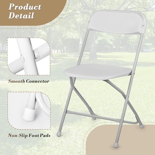 Athena Collection Red Plastic Folding Chairs for Adults, 10 Pack