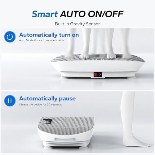 MERACH Vibration Plate Exercise Machine, Whole Body Workout Equipment for Women, Bluetooth and Silicone Pedal, Vibration Plate with Auto Mode
